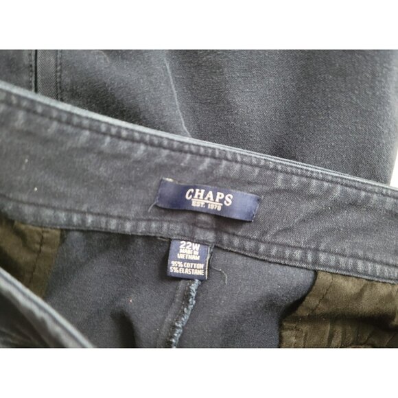 Chaps Womens Pants 22W Plus Capri Solid Blue Zip Slash Pocket Casual CAP48E - Picture 8 of 8